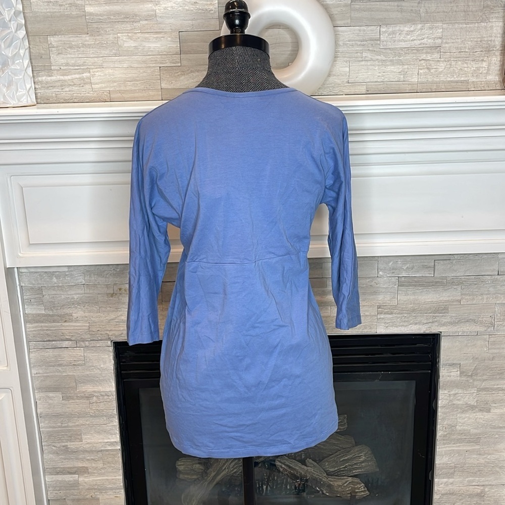 NWT Joy Organic Blue Top Cotton Size Large - Picture 5 of 5